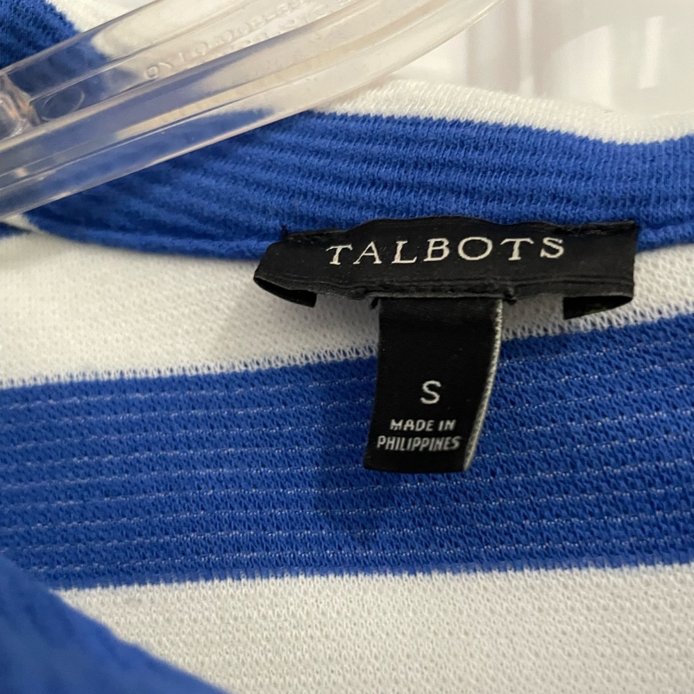 Talbots Classic Blue and White Striped Top